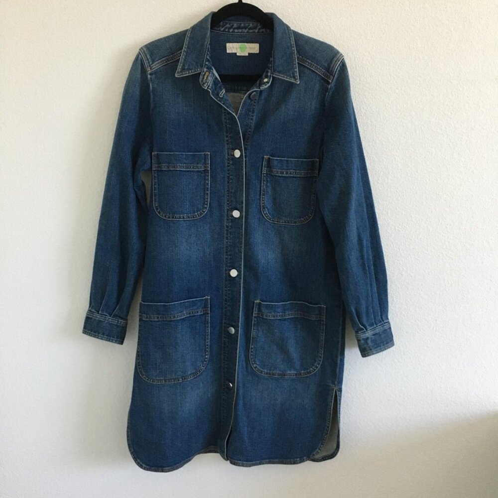 Stella McCartney Denim Dress Womens 44 Medium Blue Stretch Denim Mini Dress